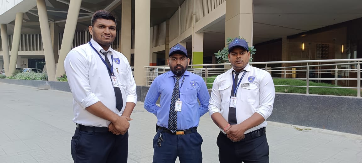 Security guard on duty at an office building